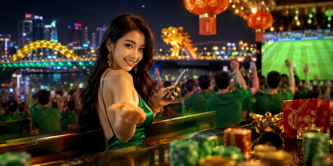 Người đặt cược thể thao dưới ánh đèn lồng lung linh tại Đà Nẵng về đêm