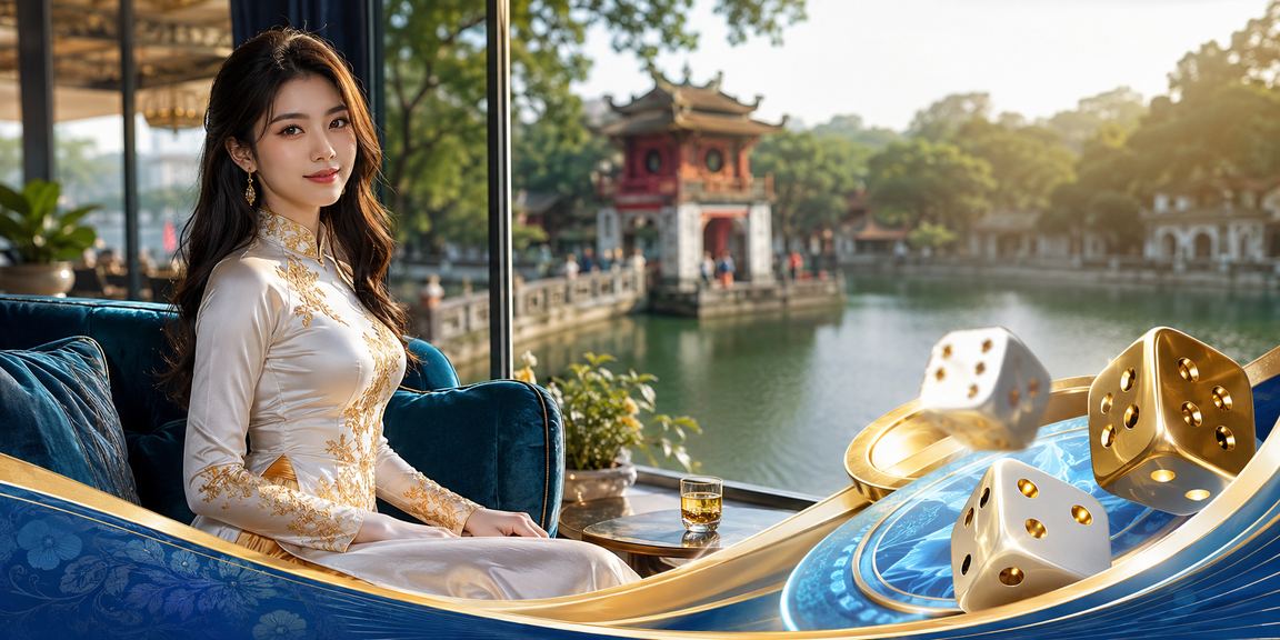 Trò chơi tài xỉu với xúc xắc truyền thống và áo dài Việt Nam tại Hà Nội