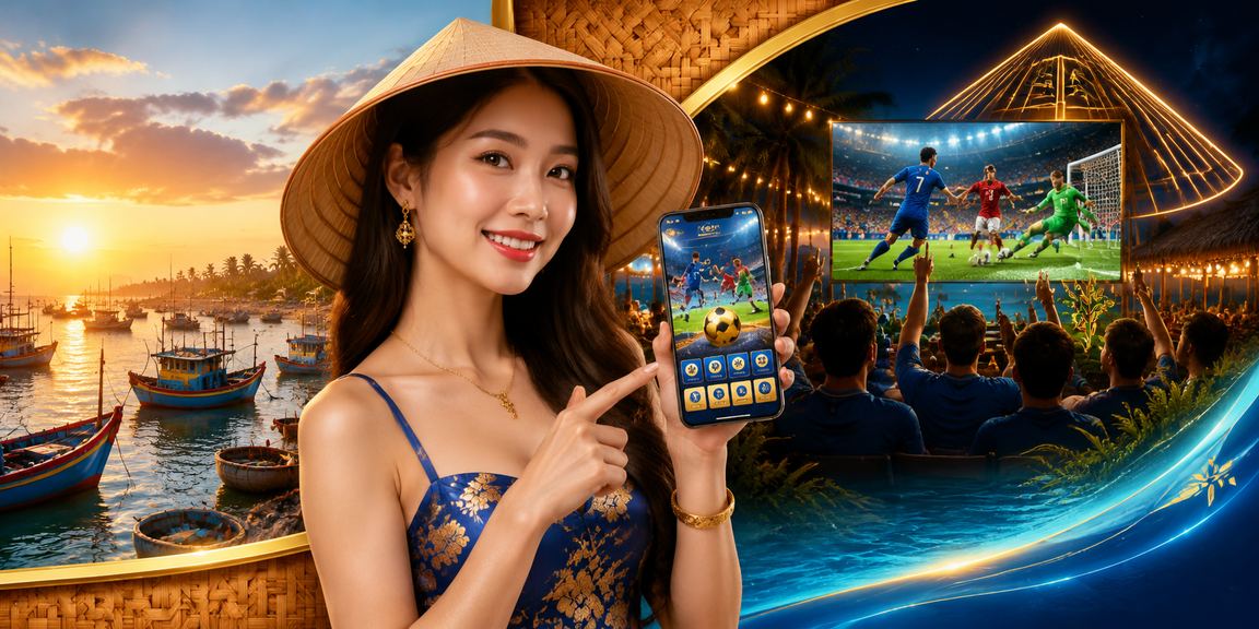 Không gian casino trực tuyến tại Việt Nam với ánh đèn rực rỡ và màn hình hiện đại